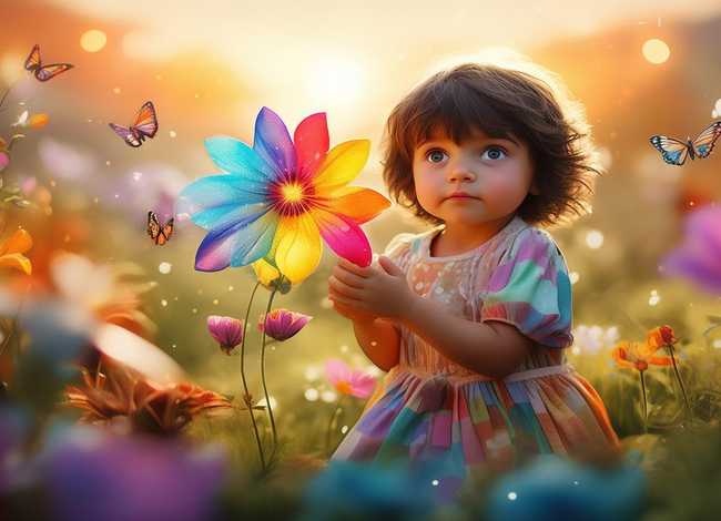 七色花故事儿童画 七色花故事配画