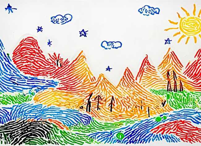儿童指纹画创意图片；儿童指纹画创意图片简单