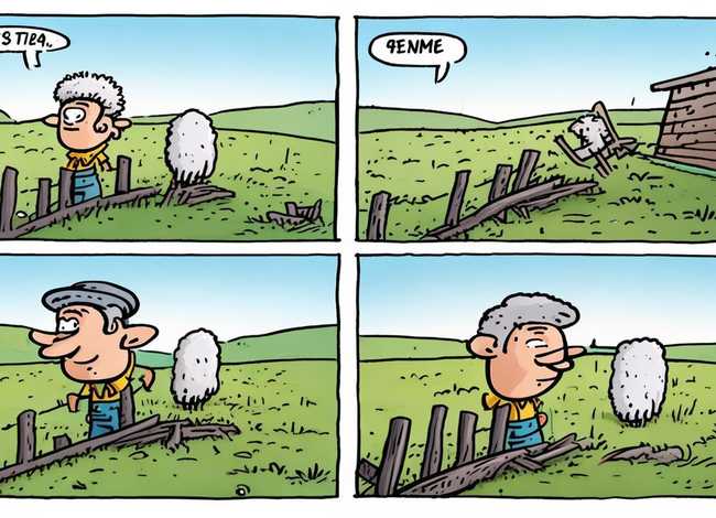 亡羊补牢的故事画；亡羊补牢的故事画成四格漫画