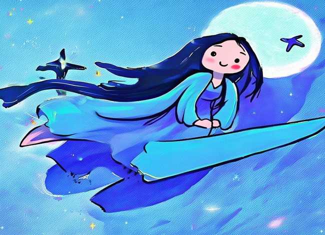 嫦娥奔月儿童画简单漂亮 嫦娥奔月儿童画 简单