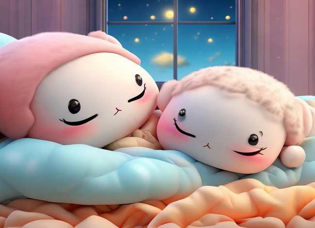 手绘插画q版人物睡觉、q版人物睡觉简笔画