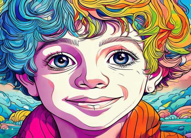 线描画儿童 - 线描画儿童作品