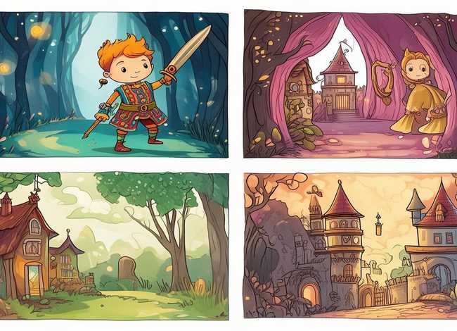 童话故事四格画（故事四格简笔画）