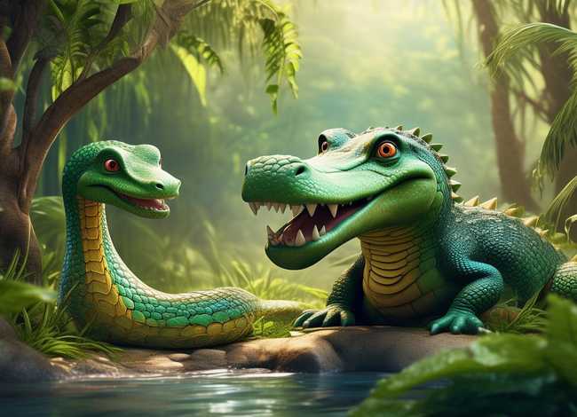 儿童故事鳄鱼和蛇（鳄鱼和蛇的故事）