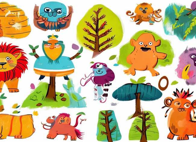 动物故事画简笔画彩色，动物故事画简笔画彩色大全