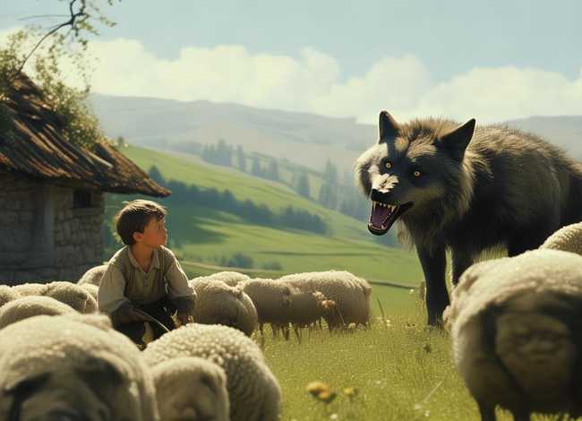 小孩放羊狼来了的故事，小孩放羊狼来了的故事在线听