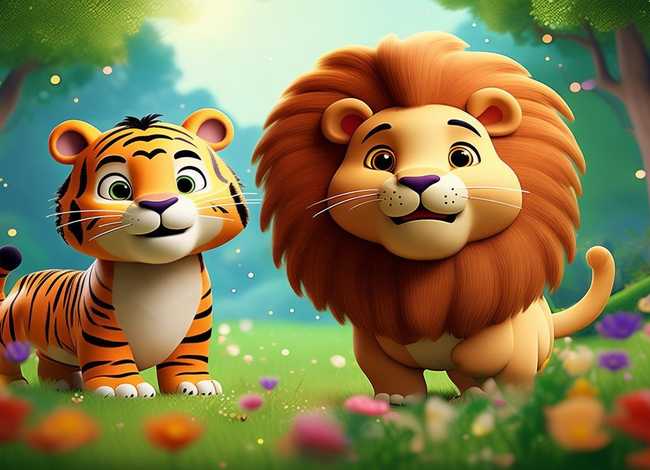 儿童故事老虎和狮子的故事，老虎和狮子儿童故事