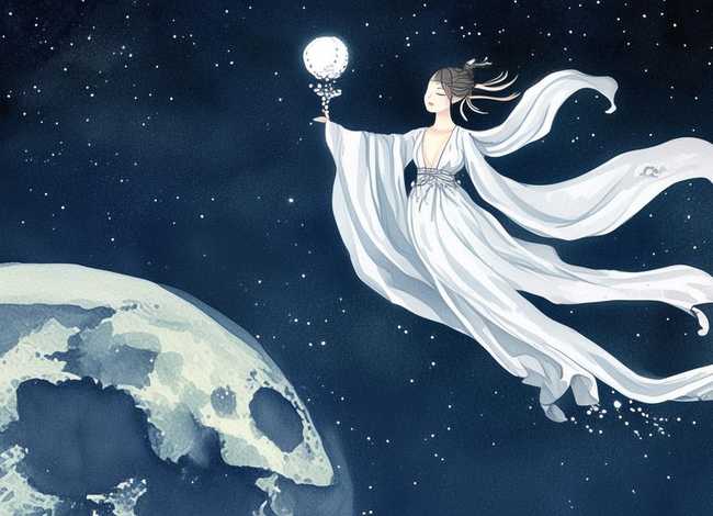 神话故事图片简笔画嫦娥奔月 - 神话故事图片简笔画嫦娥奔月大全