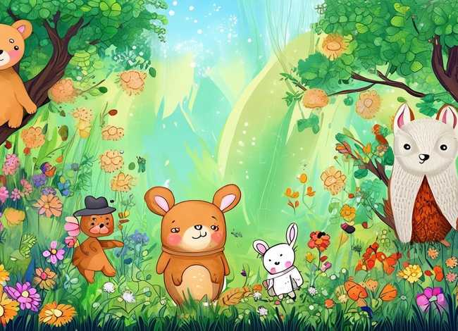 儿童画动物故事画，儿童画动物范画