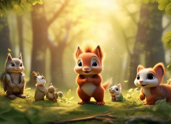 儿童故事小松鼠找朋友 - 小松鼠找朋友故事视频