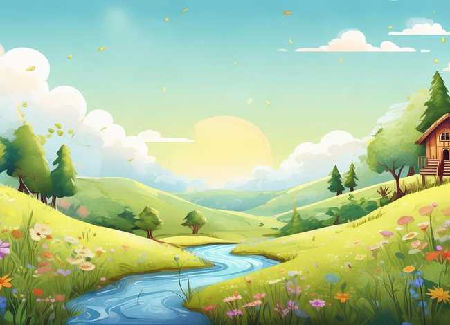 儿童故事风景画；儿童风景画 简单