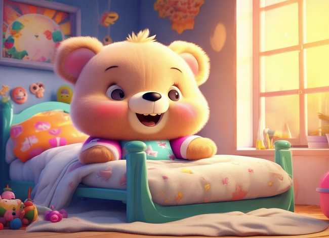 小熊起床了儿童故事、幼儿故事绘本小熊起床啦教案