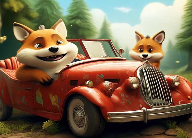 儿童故事狐狸开汽车、小狐狸开汽车的故事