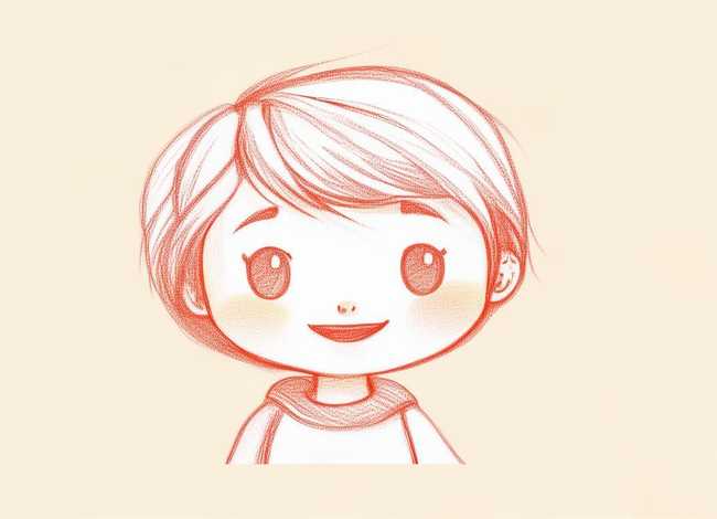 线描人物画儿童 线描人物儿童画简单