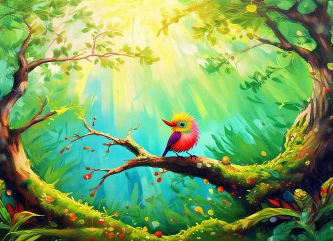 儿童画森林小鸟、儿童画森林小鸟怎么画