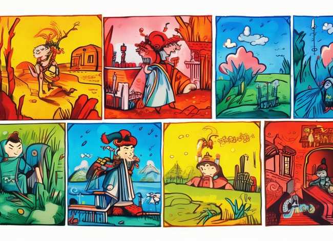 民间故事连环画儿童简笔画；民间故事连环画简笔画8幅