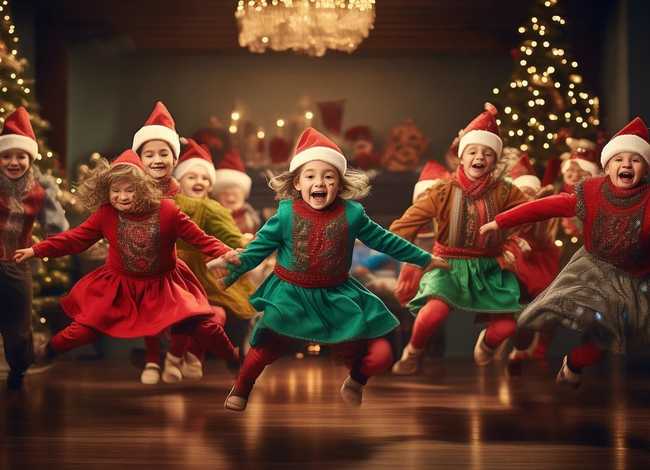 圣诞舞蹈跳起来了儿童、圣诞节舞蹈儿童
