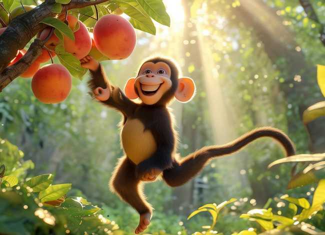 儿童故事大全猴子摘桃 - 幼儿故事猴子摘桃