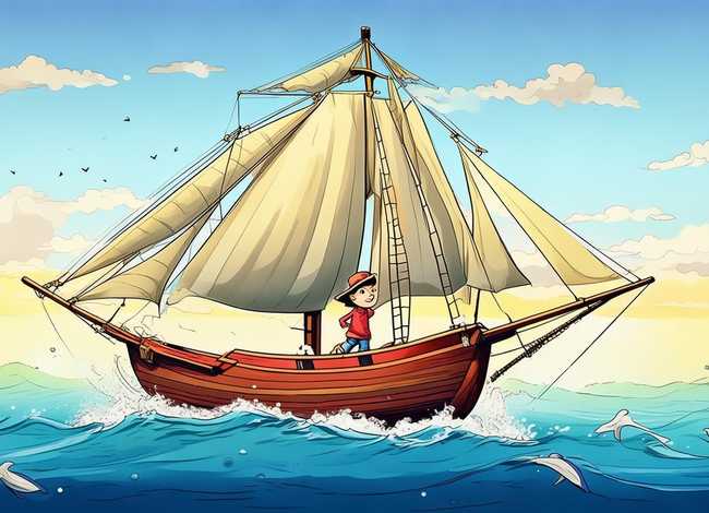 海上航行的儿童故事 海上航船儿童插图
