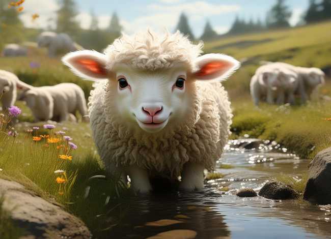 小羊喝水故事 - 小羊喝水故事的动画片视频完整版