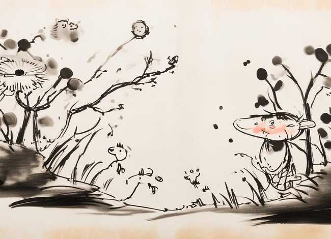 水墨画儿童画；水墨画儿童画简单又漂亮