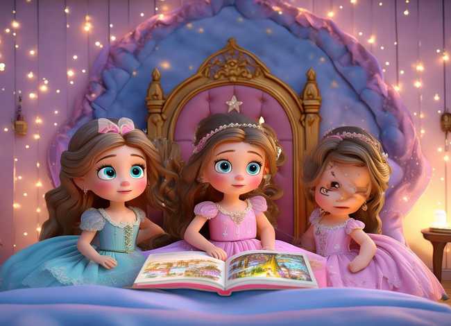 儿童卡通故事三个小公主；三个小公主的睡前故事