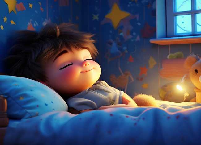 睡觉儿童插画，睡觉的儿童插画