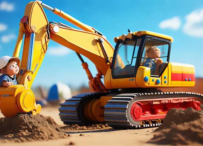 挖掘机挖土的视频儿童故事；少儿挖掘机的故事视频