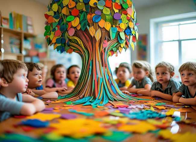 大树的故事儿童画、大树的故事绘画图片 幼儿园