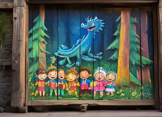 儿童故事大全可以画出来的 - 门上的画儿童故事