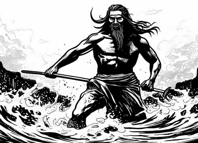 大禹治水的故事画片；大禹治水的故事画片简笔画