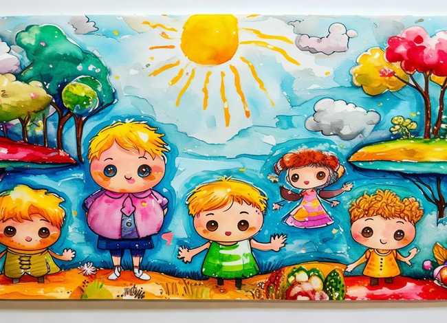 儿童故事水粉画，幼儿故事水粉画