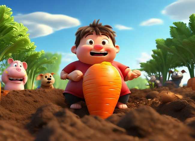 儿童故事拔萝卜的绘本故事全文，拔萝卜故事绘本完整图片10张