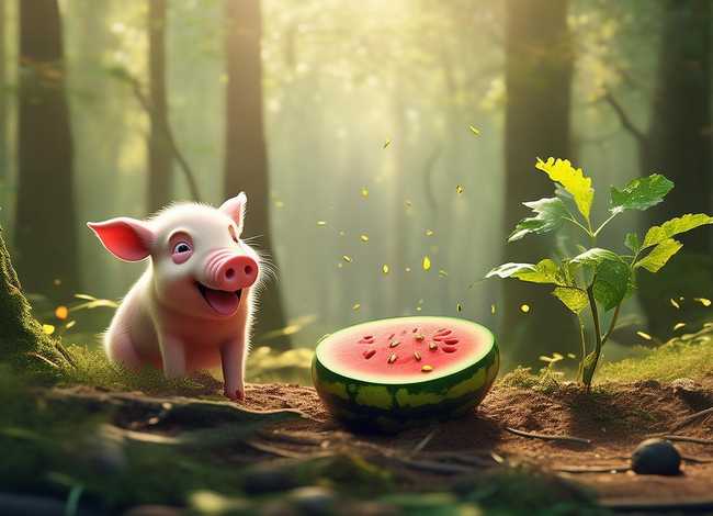 儿童故事 小猪吃瓜子 长树；小猪吃西瓜不吐西瓜子的故事