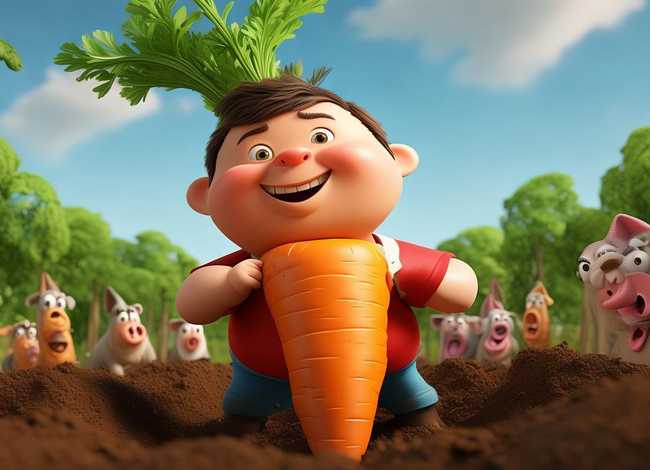 儿童故事拔萝卜的绘本故事全文，拔萝卜故事绘本完整图片10张