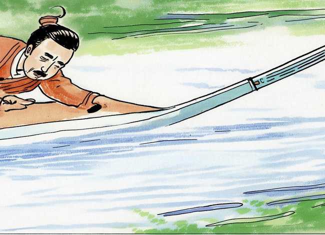 刻舟求剑成语故事手抄报、刻舟求剑成语故事手抄报,简单