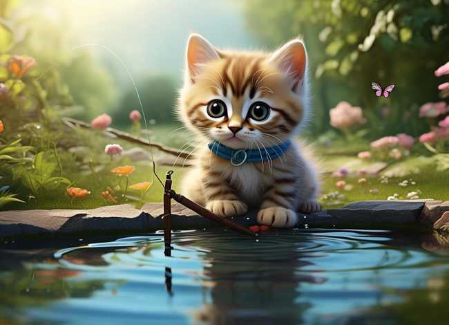 看图听故事，看图听故事小猫钓鱼的故事讲解视频