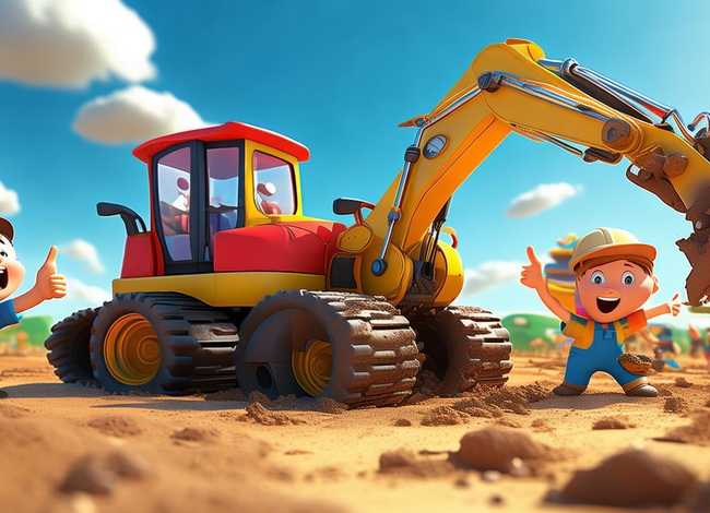 儿童故事挖土机动画片大全；儿童挖土机动画片大全 颜色