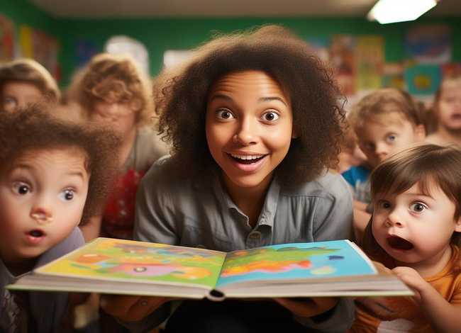 学前儿童教师讲故事图片 - 学前教育幼儿故事讲述