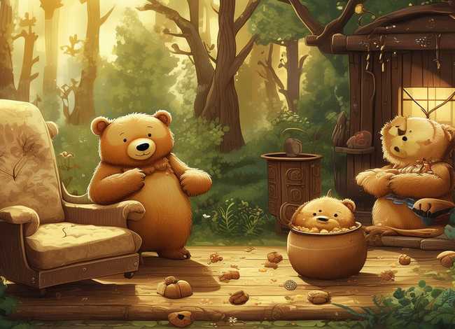 儿童故事三只熊的故事书（三只熊的故事绘本）