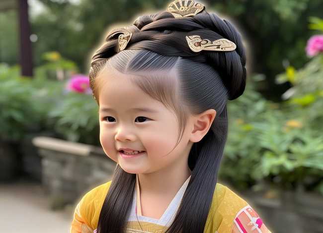 简单的汉服发型教程儿童，简单的汉服发型教程儿童图片