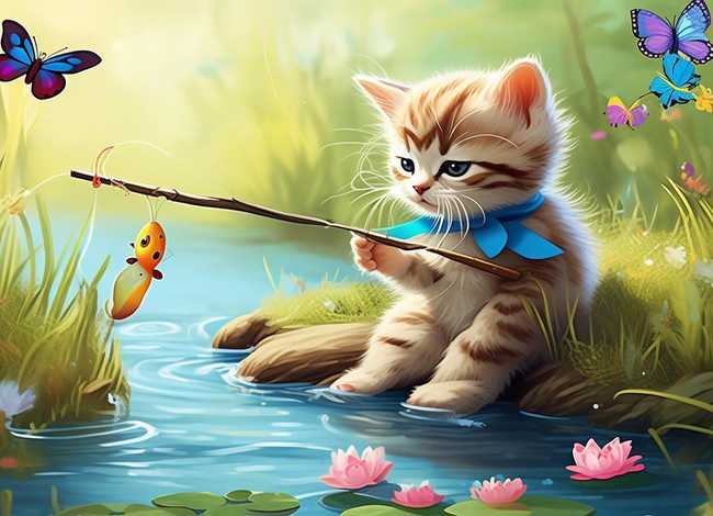 儿童故事小猫钓鱼的原文，小猫钓鱼的故事原版
