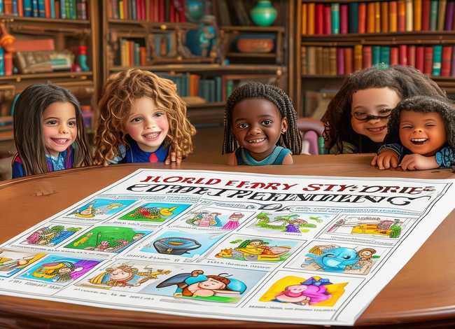 世界童话故事读书小报，世界童话故事读书小报模板