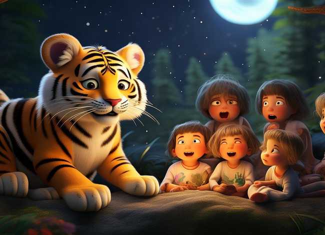 老虎儿童故事睡前故事、小孩故事睡前故事老虎