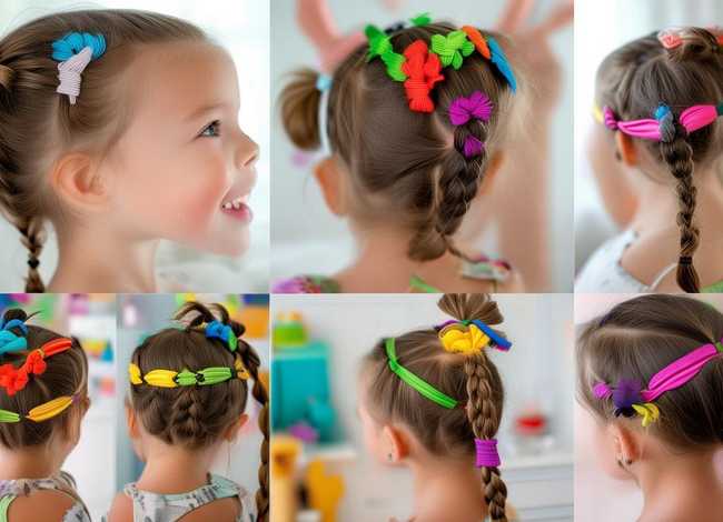 女童发带编发扎法大全；小女孩发带扎头发方法