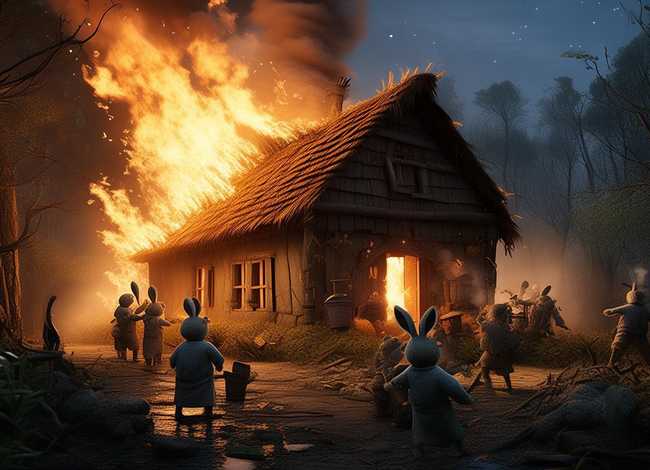 儿童故事小兔子家着火了；小兔子家失火了怎么办