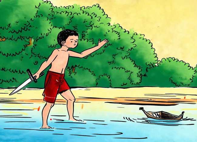 三年级刻舟求剑寓言故事怎么画（三年级寓言故事刻舟求剑手抄报）