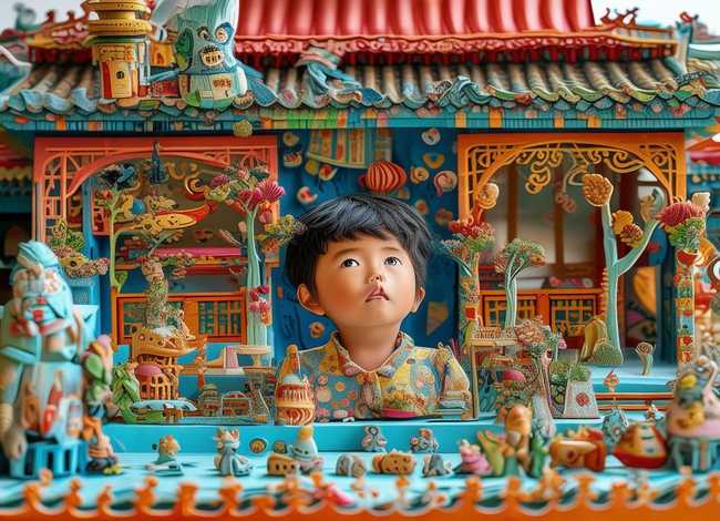 成语故事儿童立体画，成语故事立体剪贴画