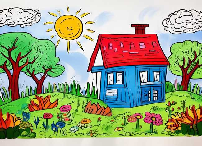 线描画儿童画，线描画儿童作品