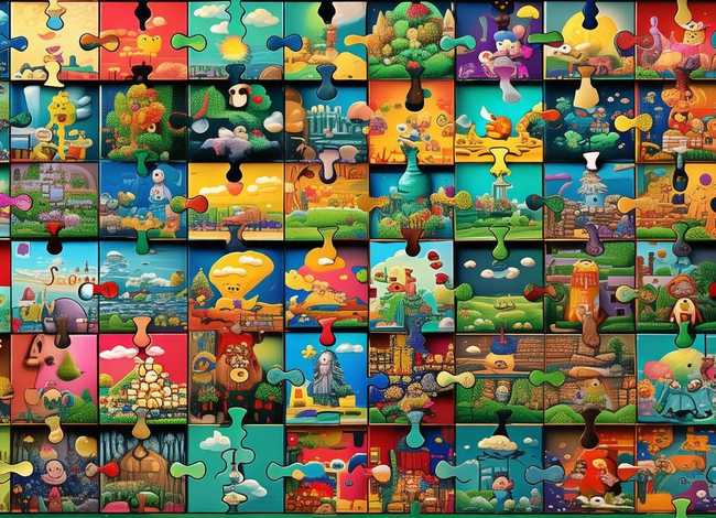 拼图动画片视频；拼图动画片视频素材